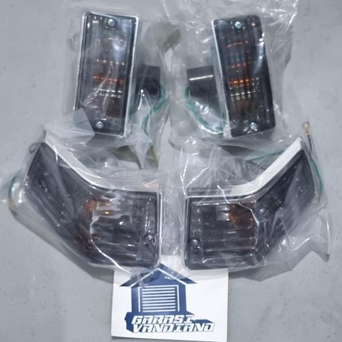 Promo lampu sein sen sign riting vespa npx new px smoke garis black / chrome COD