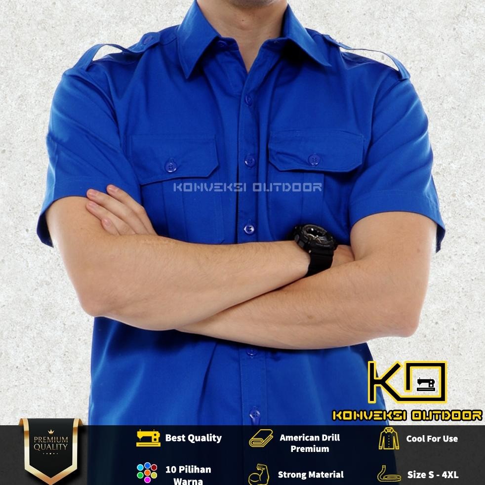 BAJU KEMEJA LAPANGAN SERAGAM ATASAN PDL PDH OUTDOOR LENGAN PENDEK - Pakaian Kerja Kantor Group Cargo