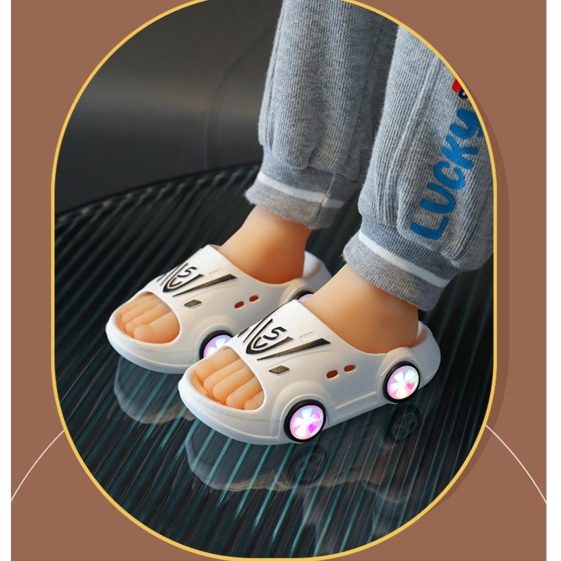 Ready_Stock_Cod Babyfit [22-37] Mobilz Led Sendal Pvc Karet Bakpau Sendal Lampu Led Ml-0815R Et-61