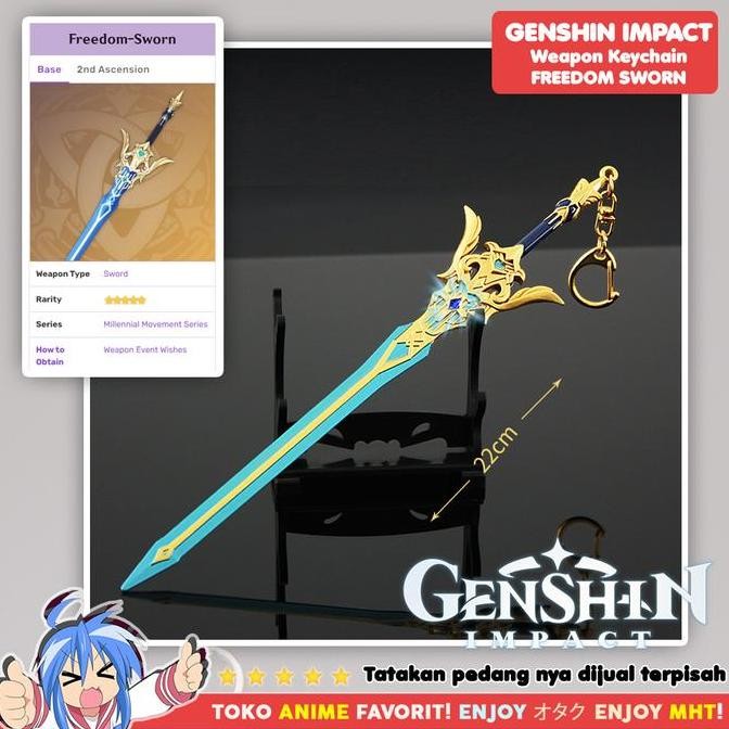 Gantungan Kunci Senjata Genshin Impact Freedom Sworn Pedang Sword
