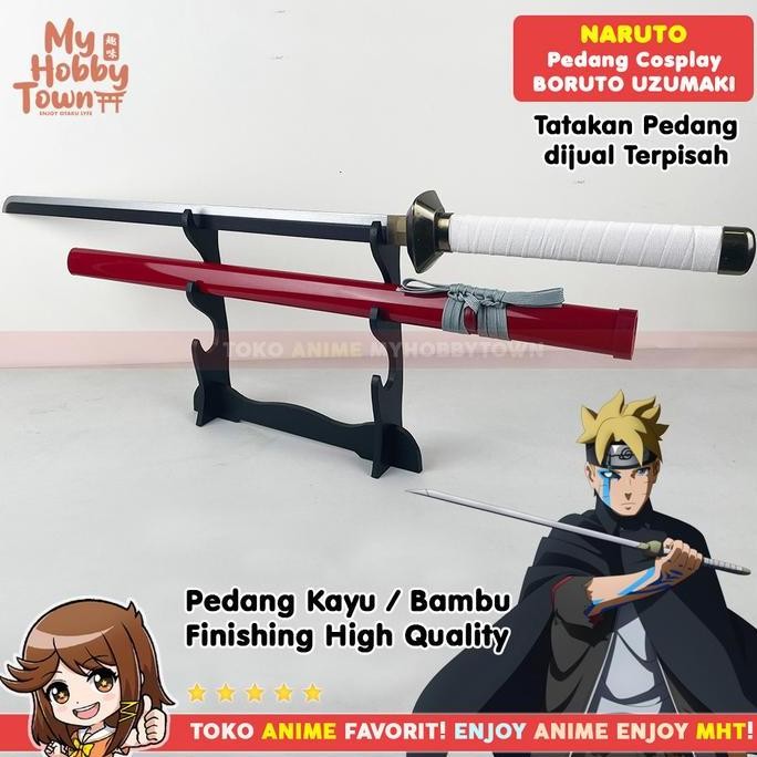 Replika Pedang Kayu Bambu Boruto Uzumaki Uchiha Sasuke Naruto Cosplay
