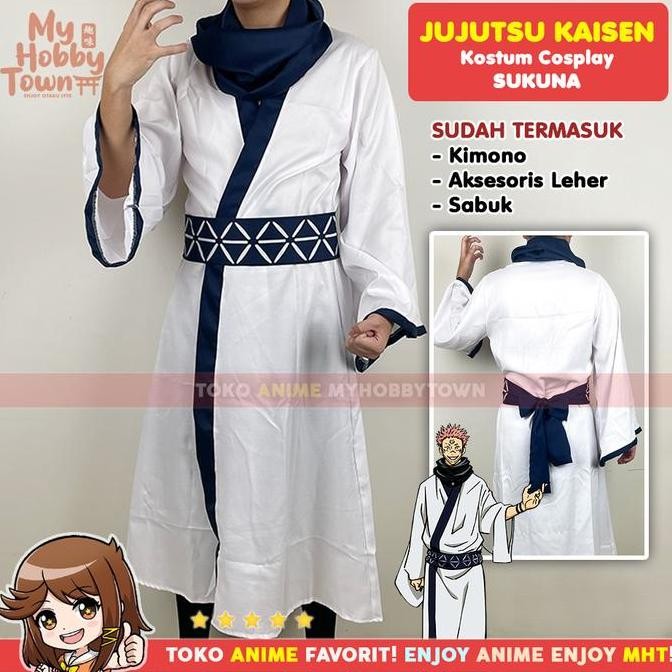 Kostum Cosplay Set Anime Ryomen Sukuna Jujutsu Kaisen Kimono Haori