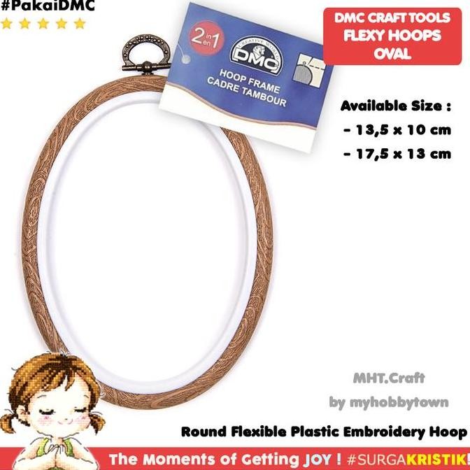 Pemidangan Hoop Sulam Kristik Oval Flexy Hoop DMC
