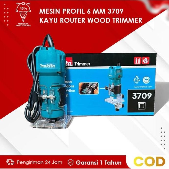 BELERAINTE- DISKON TERMURAH Trimmer Kayu Makita 3709 Mesin Profil 6 mm Router Kayu Terbaik | Bisa CO