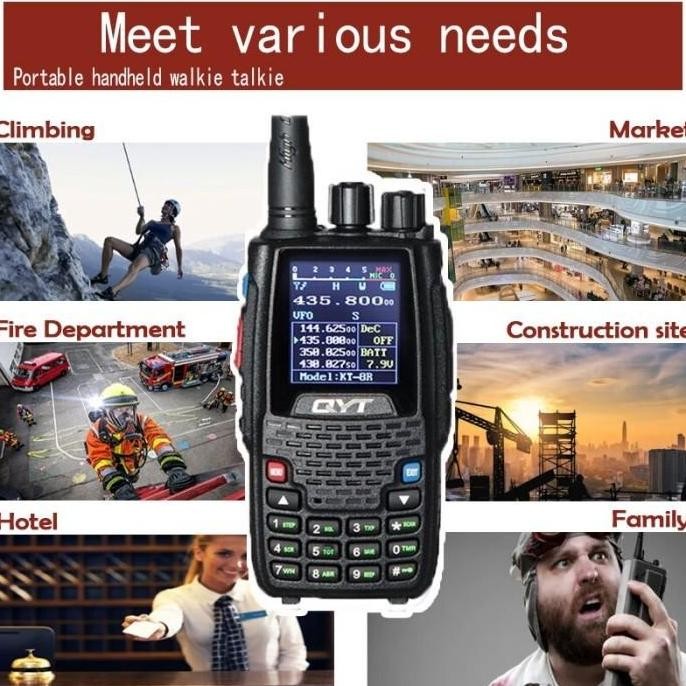 ZOLDYCK- QYT KT-8R - Two-Way Radio Quad Band Radio Walkie Talkie 5W Power - Radio HT Dua Arah Quad B