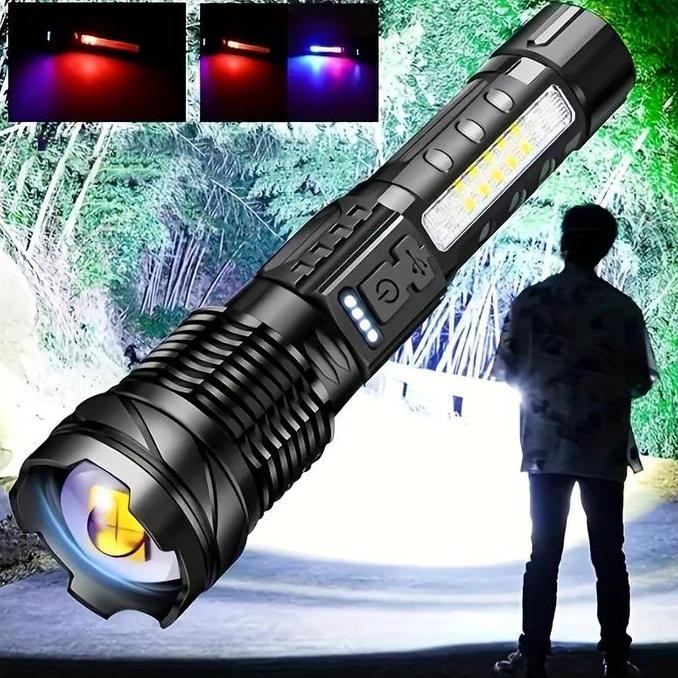 ZOLDYCK Senter led super terang/Senter Swat Police Terbaik / zoom 7 mode cahaya senter/Led Rechargea