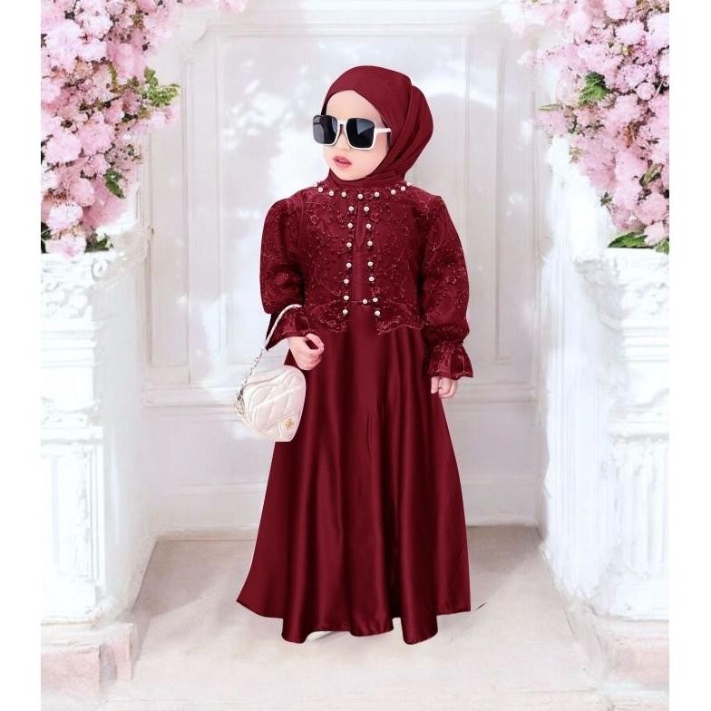 kids nagita (3-5thn)(6-8thn)(9-11thn) Gamis anak perempuan Mewah Dress anak perempuan Gaun anak pere