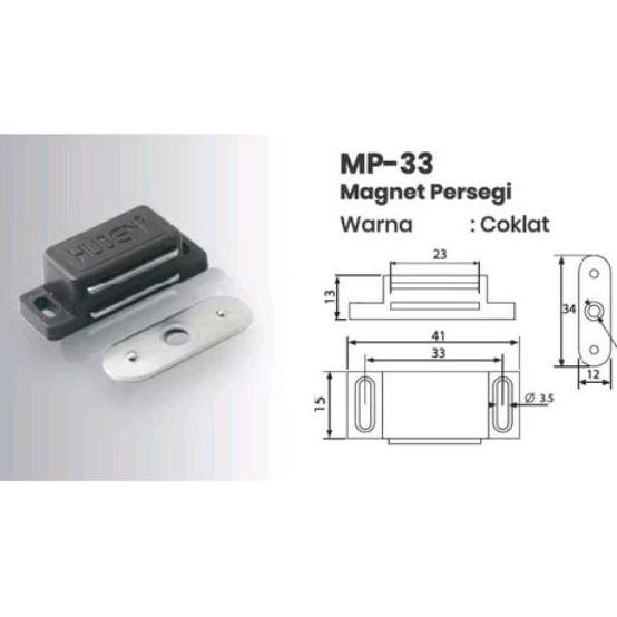 Promo Magnit Pintu Lemari Kayu Merk Huben / Magnet Kecil Kotak Persegi Panjang Kecil Untuk Pintu Lem