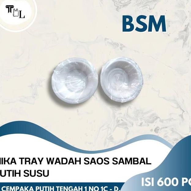 Mika Tray Wadah Saos Sambal Putih Susu Bsm 600Pcs