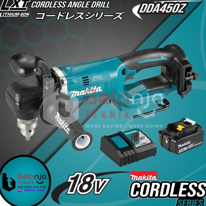 WONDERWEISS- Makita Cordless Angle Drill DDA450Z Mesin Bor Sudut Baterai 13MM Set