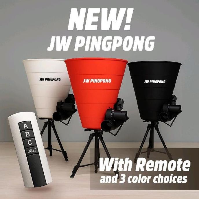 New Jw Robopong Robot Pingpong Pelontar Bola Tenis Meja Indoor Dengan Remote Control & 3 Pilihan War