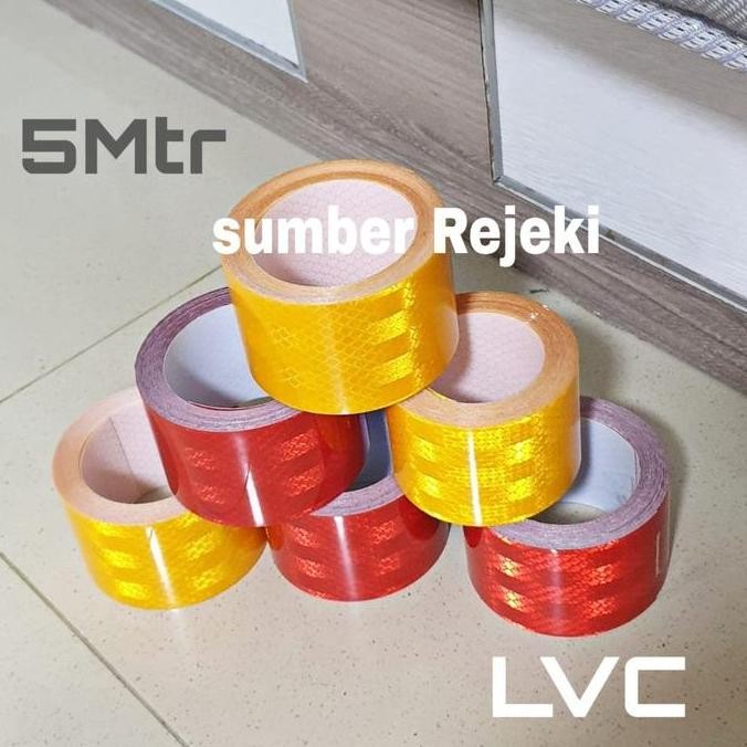 TERBARU Scotclite Reflectiv Stiker Safety Buat Mobil Box 50mmx5.M Yellow BISA GRAB