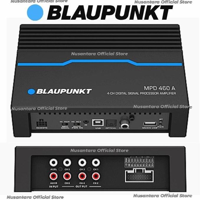 Promo Blaupunkt DSP Amplifier MPD 460 A Bluetooth Class AB 4x25W@4 4x40W@2 Resolusi 24 Bit Frekuensi