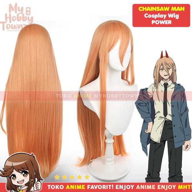 Wig Cosplay Anime Chainsaw Man : Power Rambut Palsu