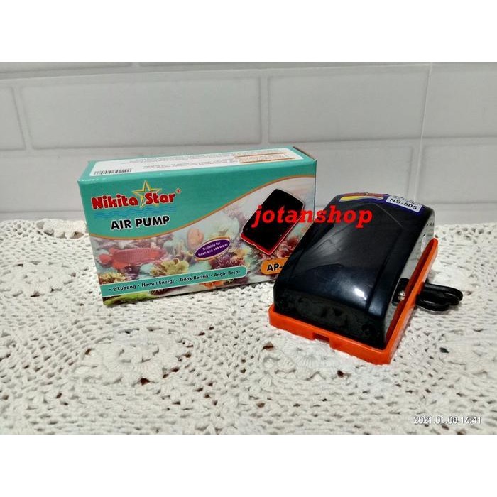 NIKITA STAR AP 505 Mesin Aerator Pompa Udara 2 Lubang aquarium AP505