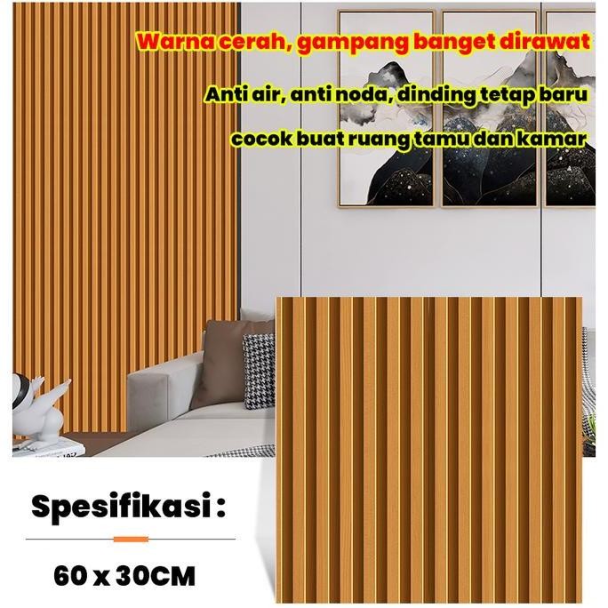 10 Lembarwallpapers dinding aesthetic 30x60cmwall panel pvc tempel,wallpaper dinding kamar,wallpaper
