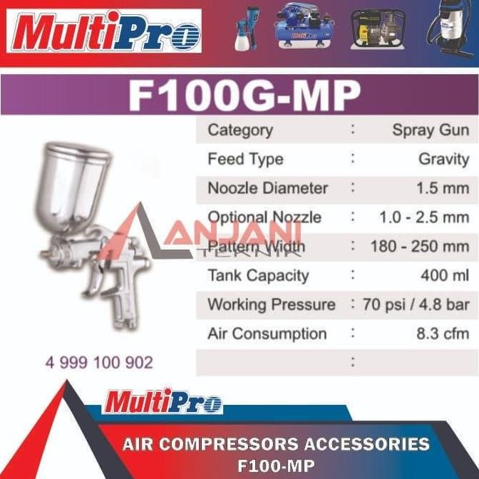 Promo Multipro F 100 G Mp Semprot Cat Kompresor Spray Gun F100G F100 100G Cod