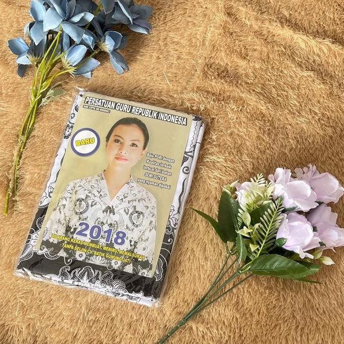 Promo BSY BATIK PGRI- BAHAN KAIN BATIK BSY - BATIK PGRI - KAIN BATIK PGRI PUTIH 1 POTONG -PGRI GUNUN