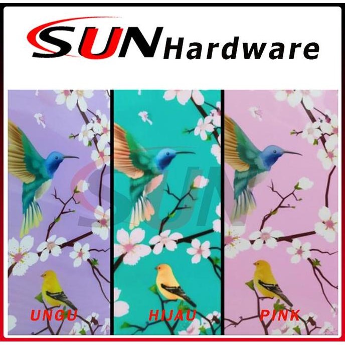 DF245>> Fiber Pagar Plastik Bunga Sakura Ungu Pink Hijau per meter