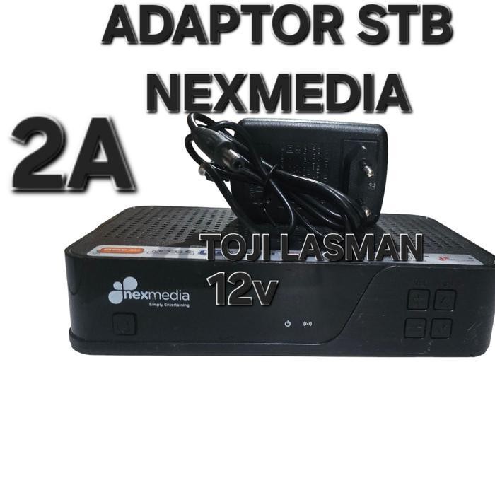NexMedia Adaptor STB 12V 2A untuk Set Top Box & Receiver Parabola TV Digital Charger Cas Cepat