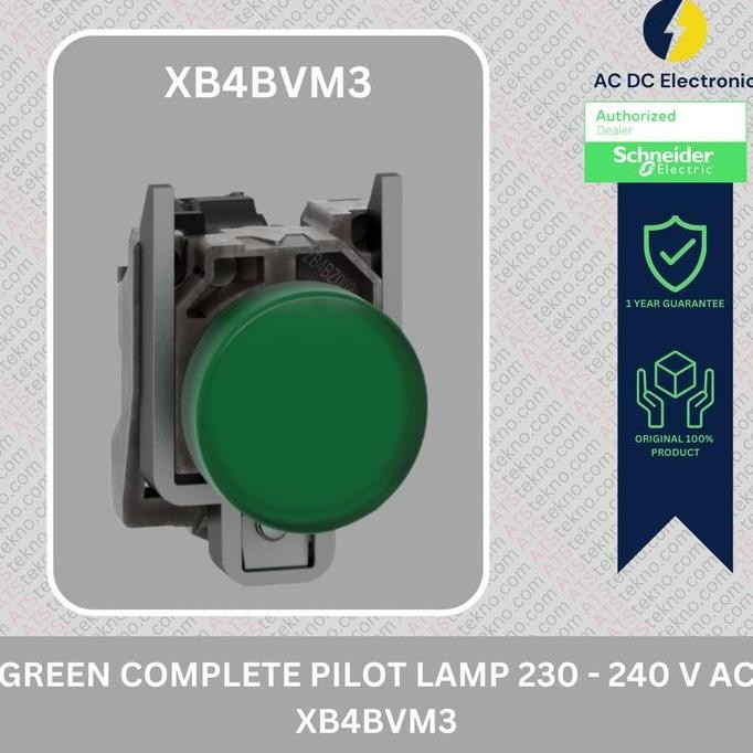 Pilot Lamp Schneider Warna Hijau 240 V Ac - Xb4Bvm3