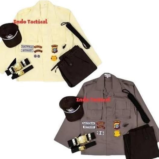 BAJU SERAGAM PDL SATPAM KREM/COKLAT SETELAN SECURITY PDL LENGKAP PAKAIAN DINAS LAPANGAN SECURITY