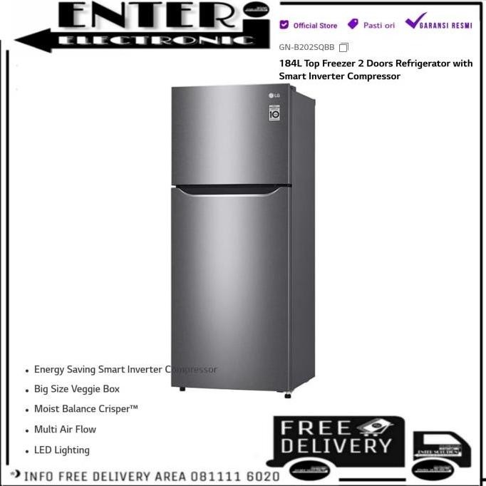 LG GNB202SQIB - KULKAS LEMARI ES 2 PINTU SMART INVERTER LG GN B200SQIB