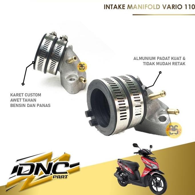 Intake Manipol Manifold Vario 110 Untuk Pe 24 Pe 26 Pe 28  Full Almunium Diral Dnc Part
