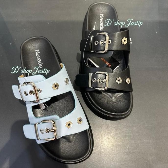 Nevada Smm02 Sandal Slop Dua Stripe Bunga By Dept Store