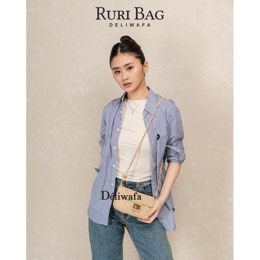 [Beli Lokal] Deliwafa - Tas Fashion Slingbag Premium Wanita Selempang Ruri | Maroon Bag