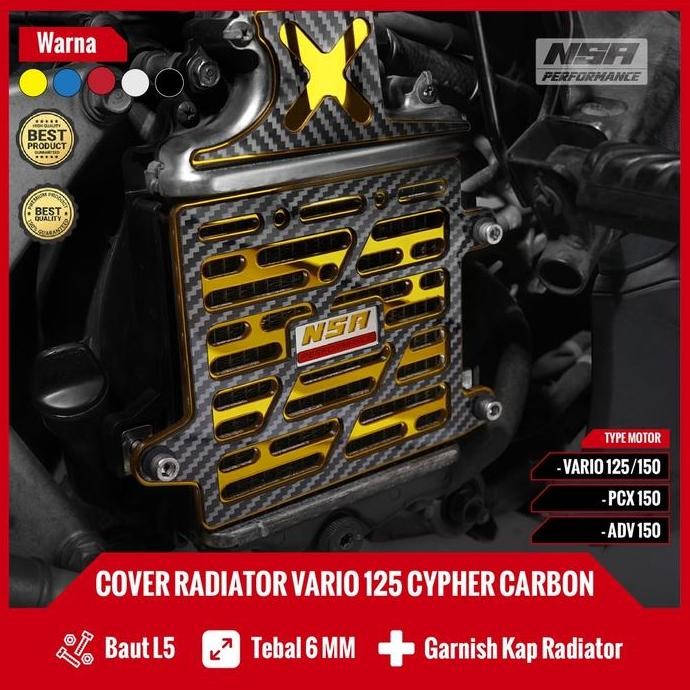 Nsa Cover Radiator Vario 125 - 150 Pcx 150 Adv 150 Cypher Carbon Nsa Tutup Radiator Vario 125-150 Pe