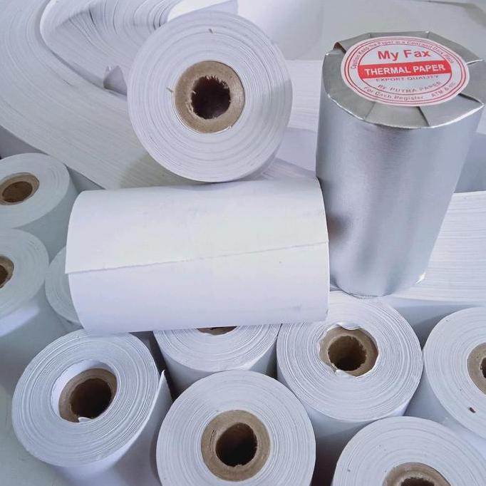 Adhesive- 10 Roll Kertas Kasir Thermal Ukuran 80X48Mm Untuk Mesin Printer Thermal Ukuran 80Mm Sintet