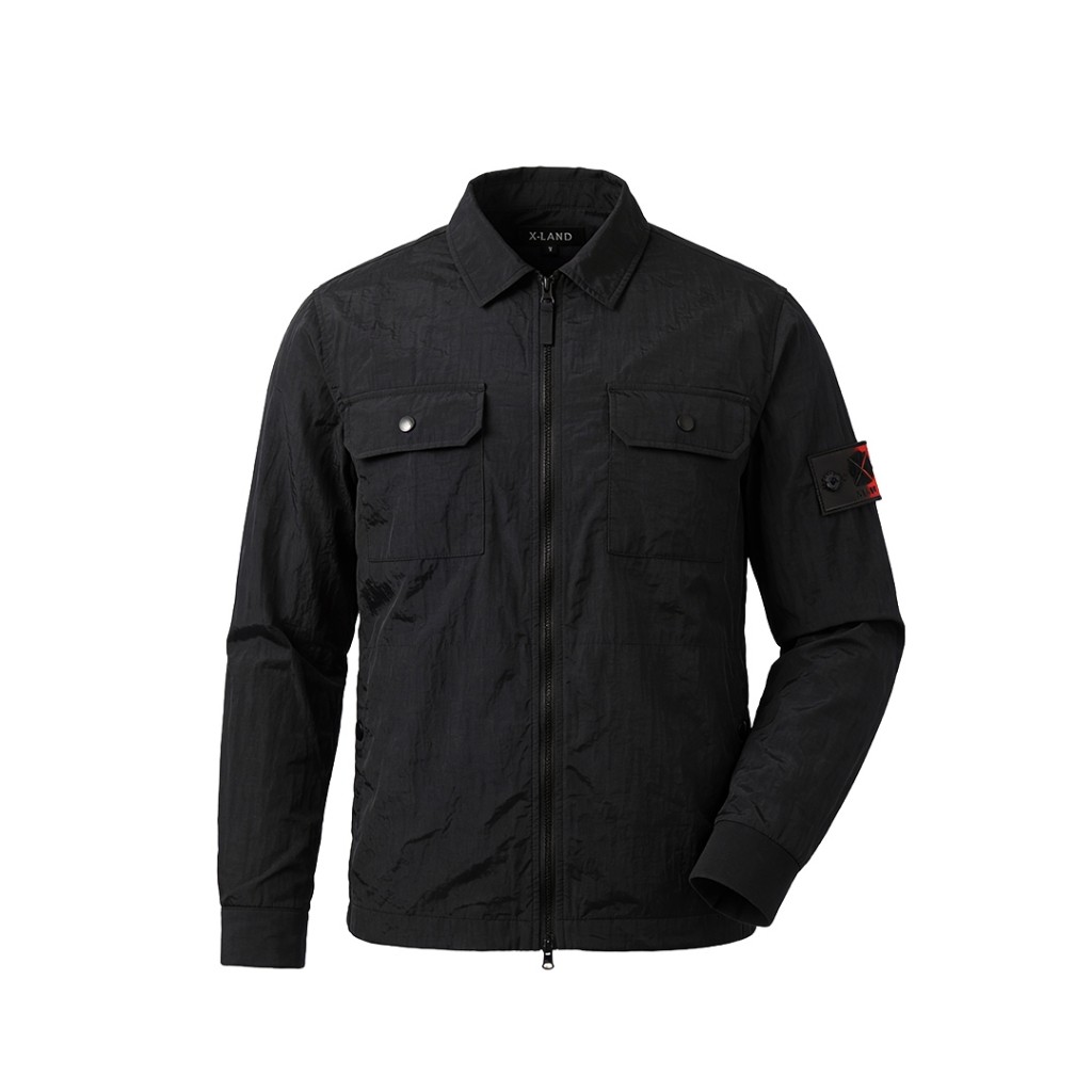 X - LAND Overtshirt Jacket Nylon Cringkle - Essen Black Doff