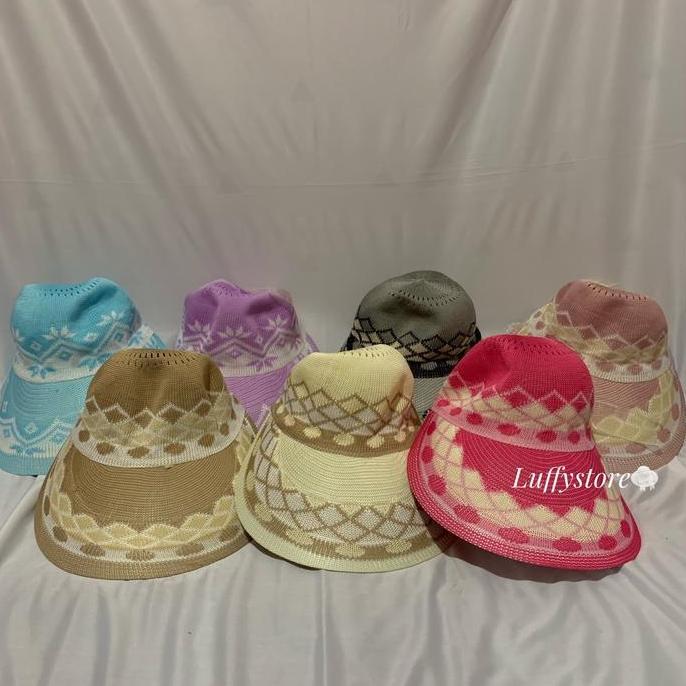 Xcvr- Luffy - Topi Caddy Full Rajut Topi Desa Topi Caddy Topi Golf Visor Rajut Nita Outdoor