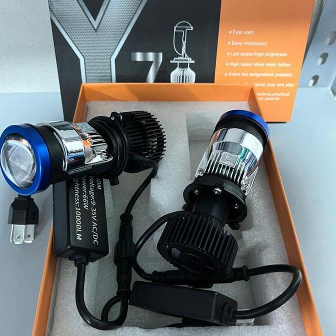 * Lampu Led  Y7 Projie H4 Mini Projector Lens Lensa Mobil Motor -  Y7 -H4 *