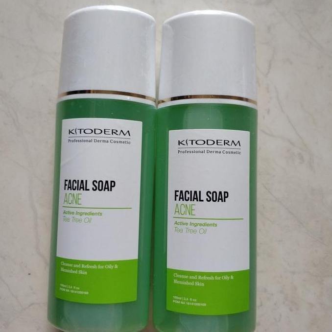 Glow- Kitoderm Facial Soap Acne Tea Tree Oil (Hijau) - Sabun Muka Jerat