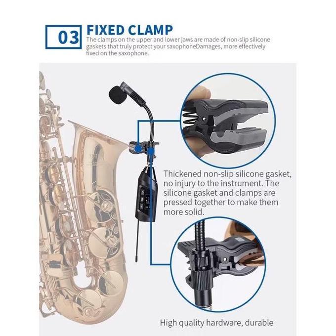 WIRELESS MICROPHONE SAXOPHONE WITH REVERB