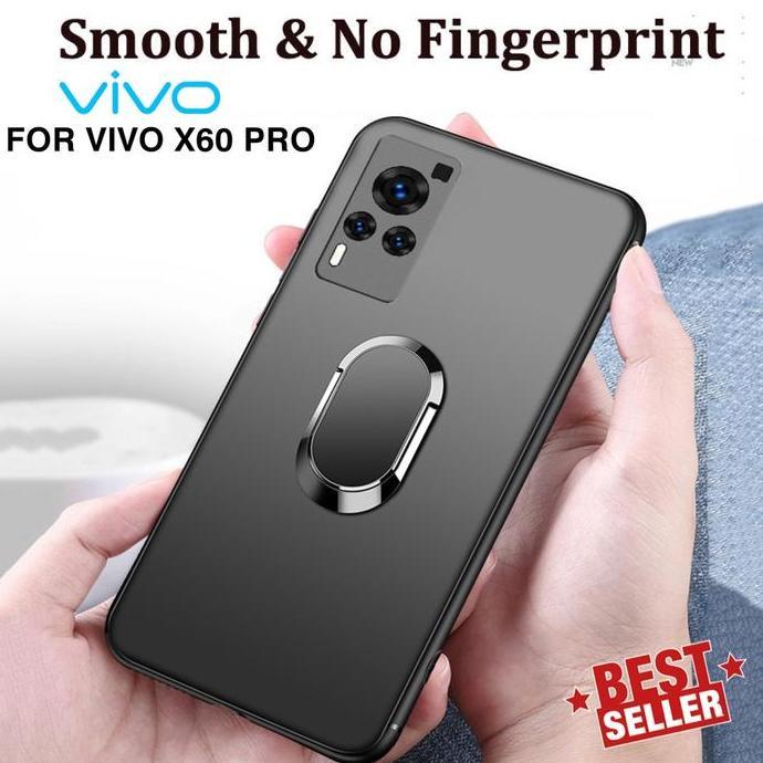 CASE VIVO X60 X60 PRO Soft Case Macaron Black Stand Casing Silikon Hp
