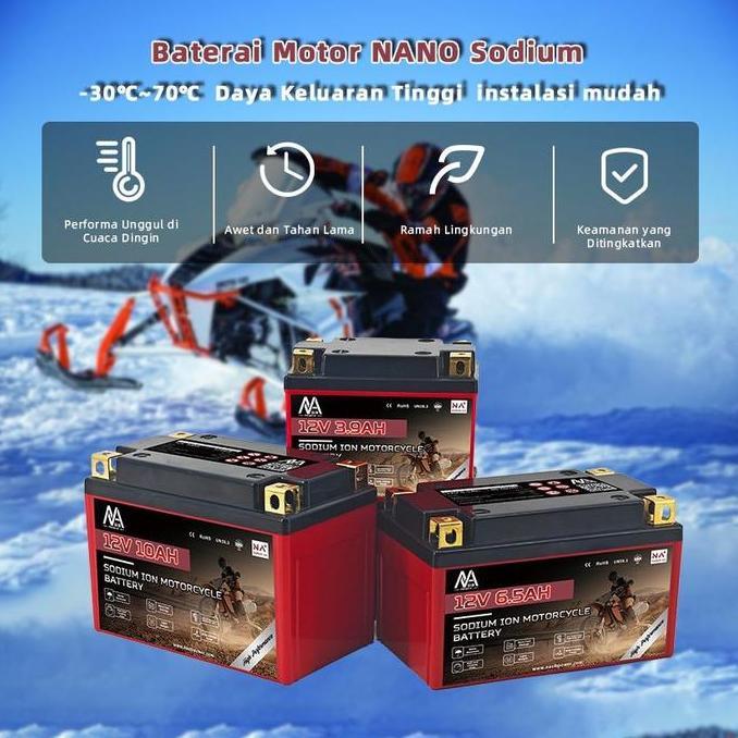 Racing- Nano Battery Aki Motor Sodium Ion 12V 3.9Ah/12V 5Ah Aki Motor Ytx4A 12V 3.9Ah/12V 5Ah Aki Ke