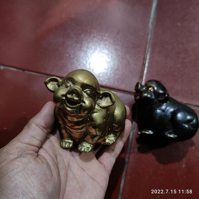 =====] patung babi emas / gold pig brass