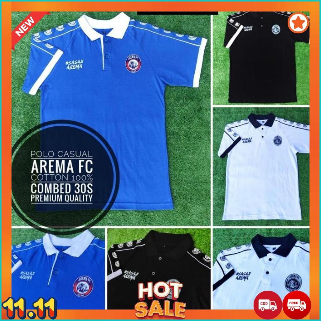 Polo Arema FC Salam Satu Jiwa Terbaru / Polo Supporter Ultras Bahan Cotton Combed 30s / Polo Aremani