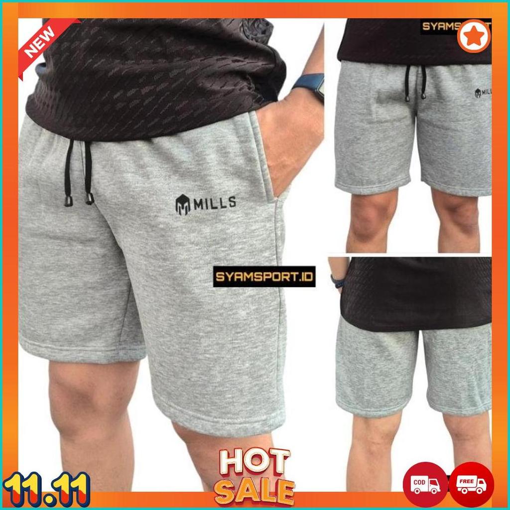 Celana Pendek Olahraga / Short pants Men Sport Cotton Fleece Tebal dan Halus / Celana Olahraga Santa