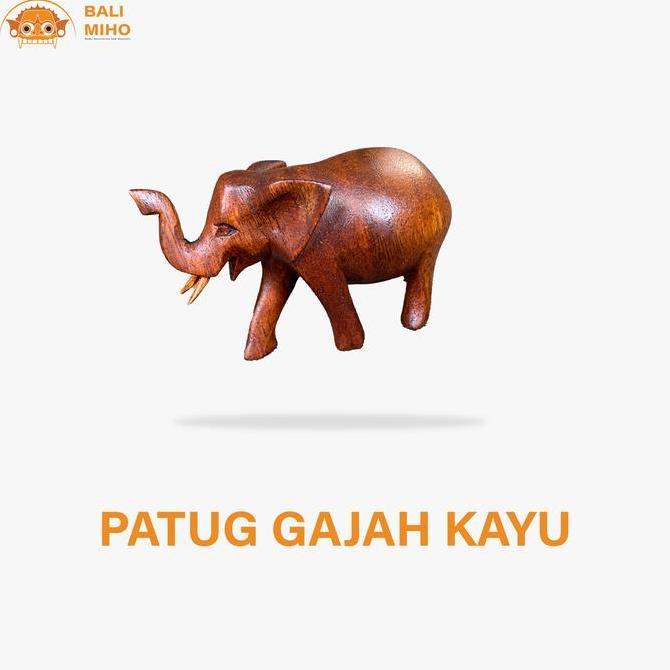 *****] Patung Gajah Kayu Polos - Patung Gajah - Patung Binatang Kayu