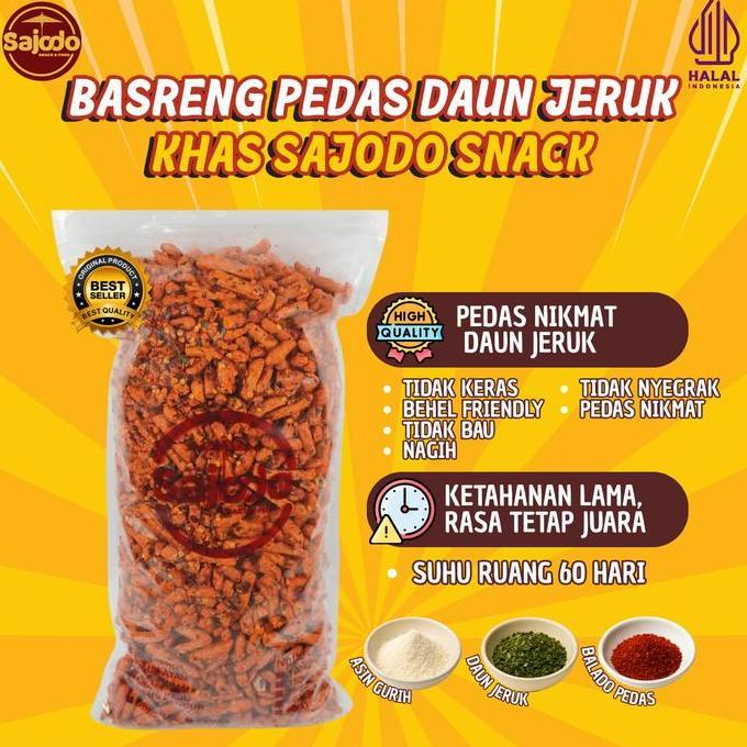 Foolix- Basreng Sajodo Pedas Daun Jeruk 1 Kg Sajodo Snack & Food