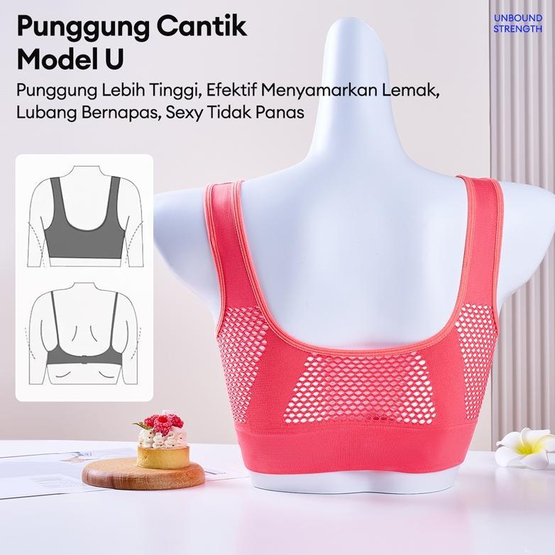Sale Bra Olahraga Wanita Jaring Bernapas Anti Getaran untuk Olahraga Harian S6