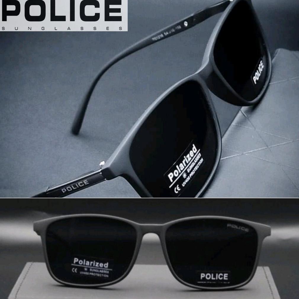 Bundling New Terbaru..Kacamata Gaya Pria Keren Hitam A1216 Lensa Polarized Uv 400 Kelengkapan Full S