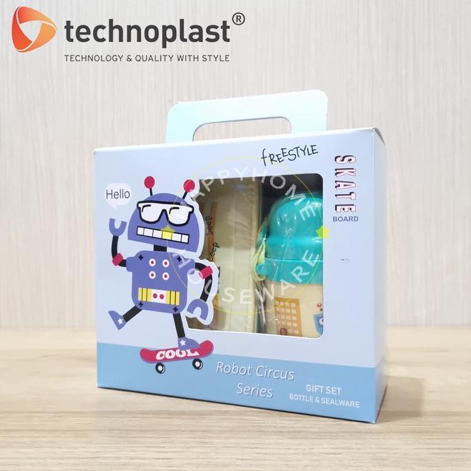 Technoplast Paket Gift Set School Robot Circus Lunch Box & Botol Air Harga Pelajar