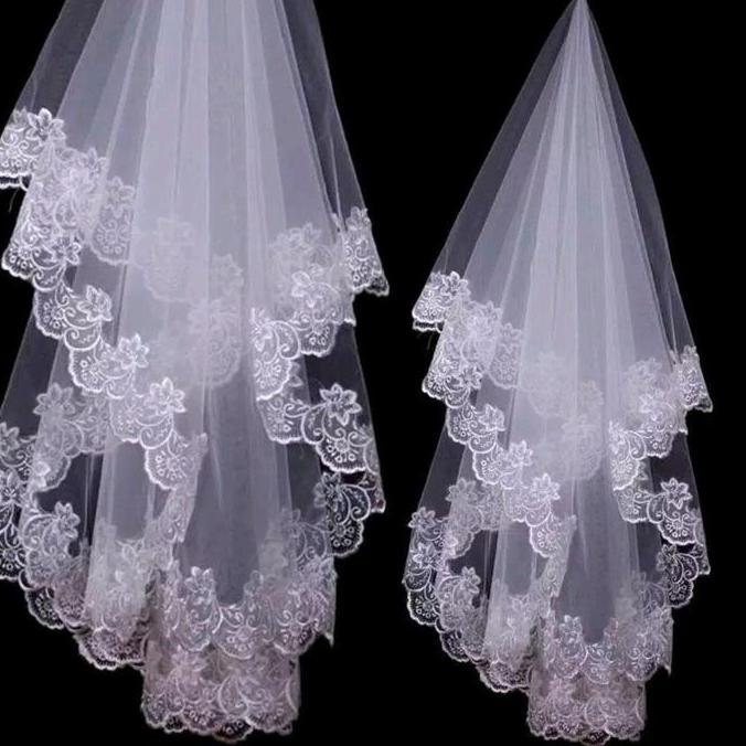 Veil Flower Lace - Long Veil - Veil Pengantin Panjang - Slayer Wedding Bridal Long Veil - Kerudung P