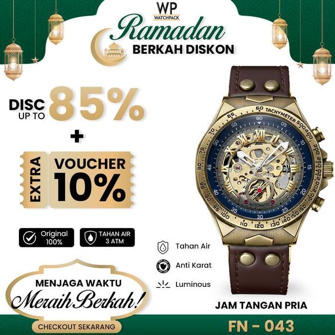 Watch- Tcack Fn-043 | Fngeen Automatic Jam Tangan Pria Mechanical Terproof Casual Otomatis Kaca Kuli
