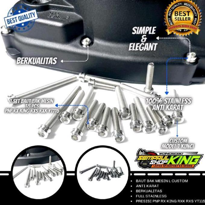Baut Bak Mesin Rx King Baud Bak Kalter Rxking Custom Stenlis Fullset